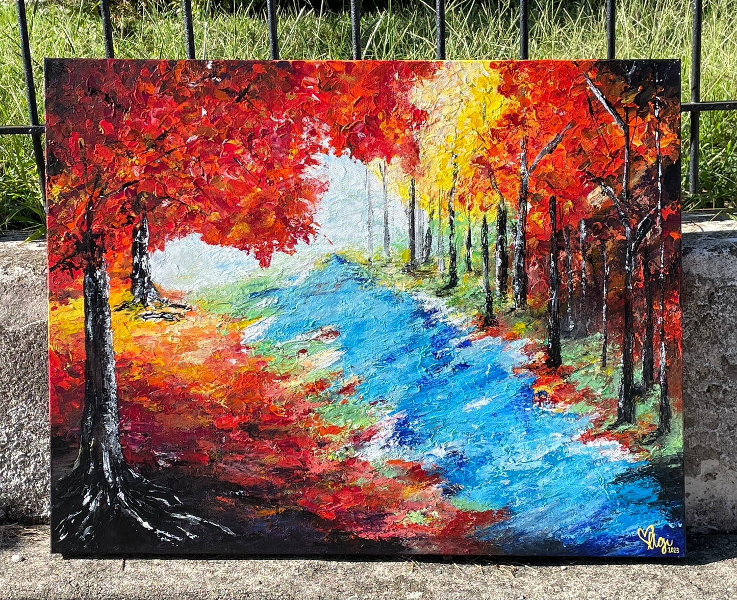 22”x28” Textured Autumn Art