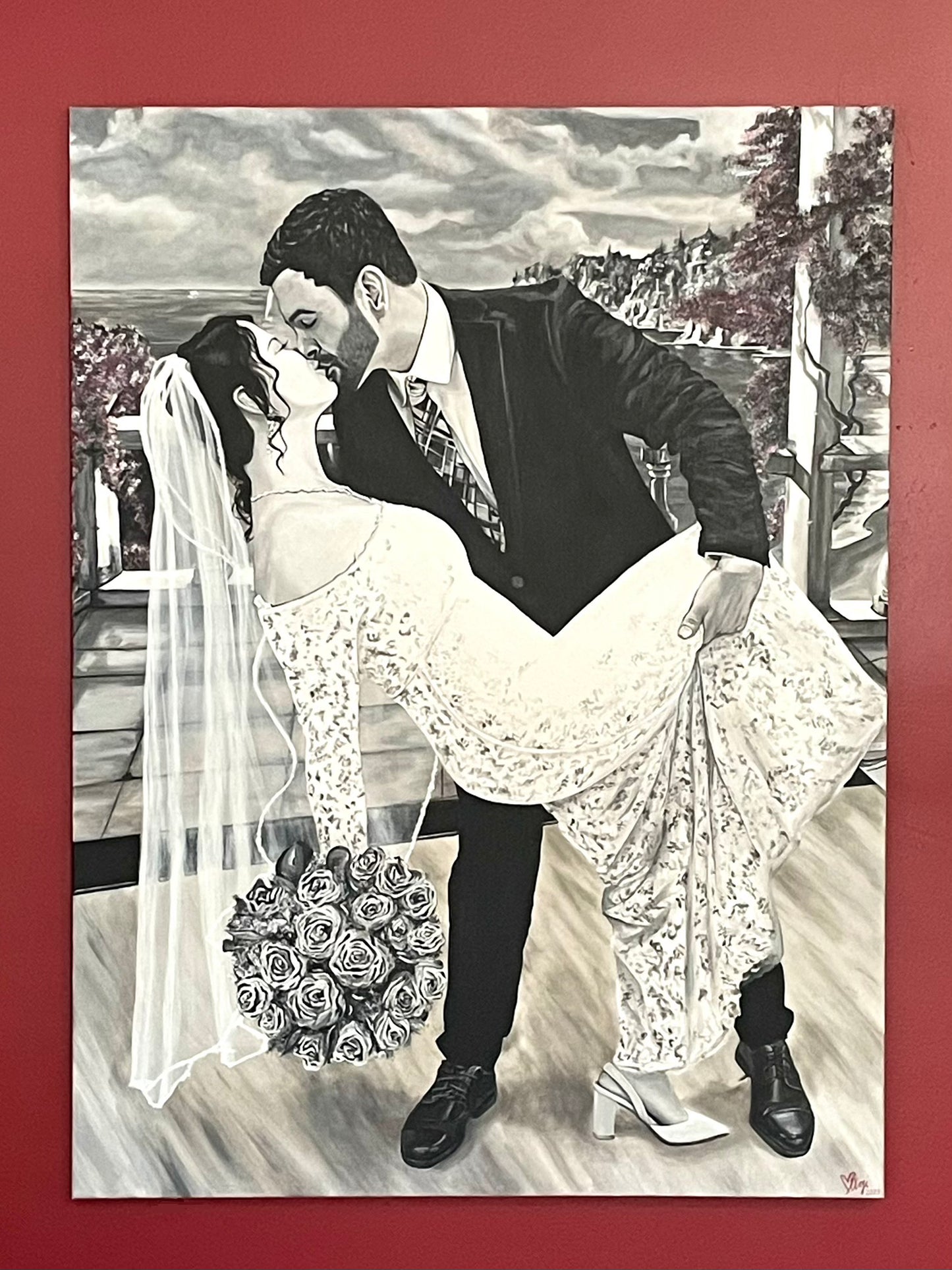 Custom 30x40 wedding portrait