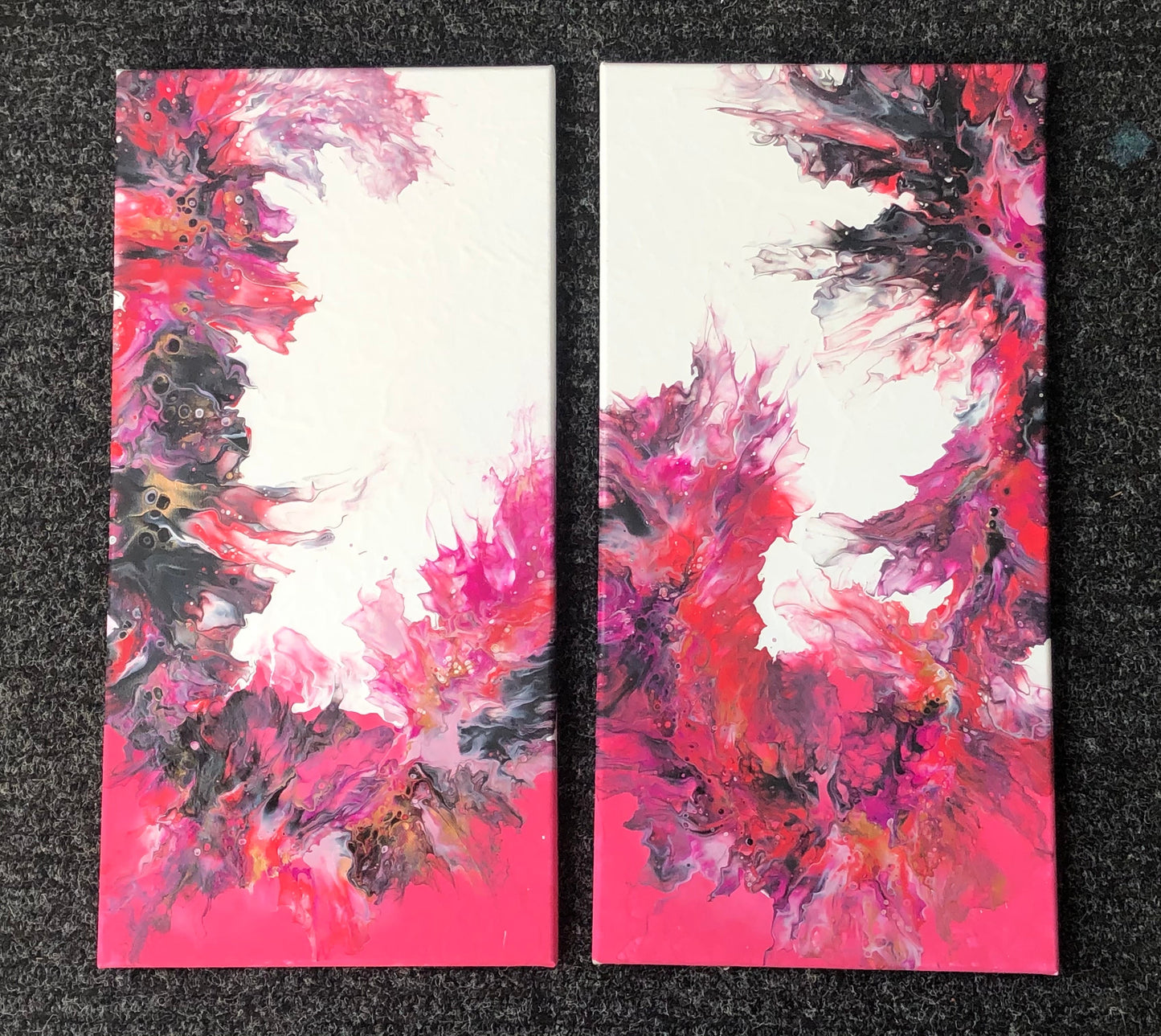 Custom Acrylic Pour Pink/Black/Gold