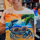 Custom 11x11” beach crab art