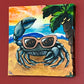 Custom 11x11” beach crab art