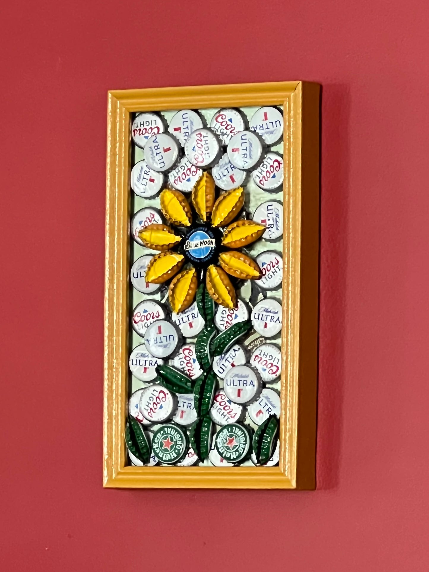 6x11 flower bottlecap art