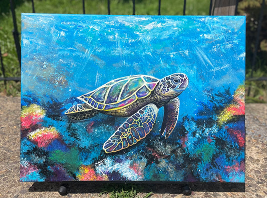 Custom Sea Turtle Art 18x24 Canvas
