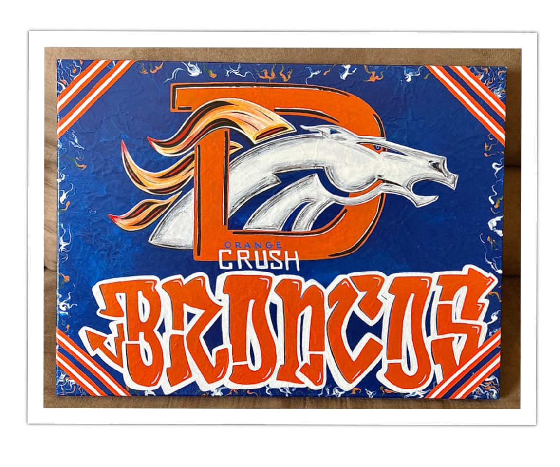 Custom Broncos Theme 18x24 Canvas