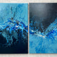 "Contrasting Blues" Acrylic Pour (2) 16x20
