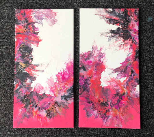 Custom Acrylic Pour Pink/Black/Gold